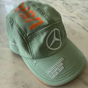 Mercedes AMG Petronas Mint Green Cap with Orange Accents